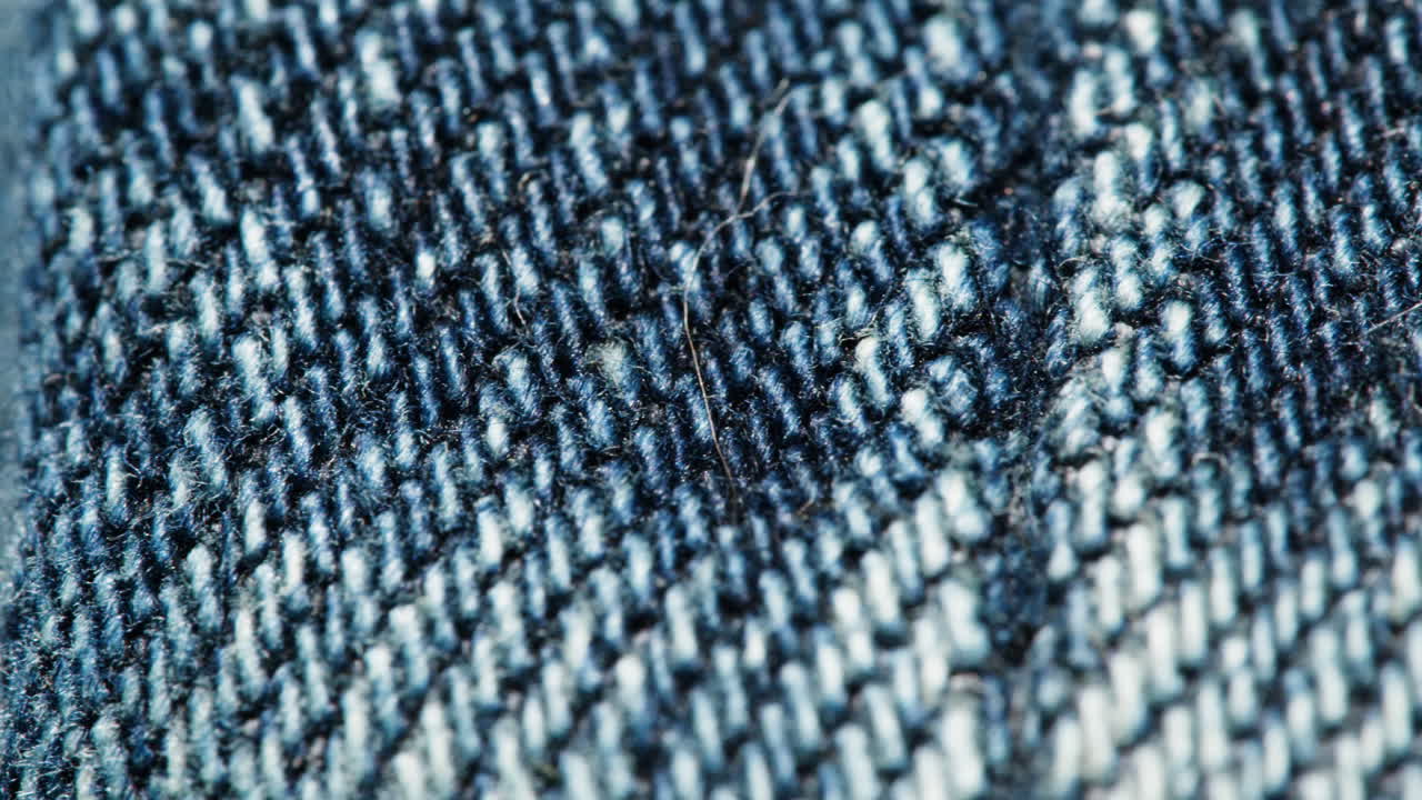 Close-up view of denim fabric texture