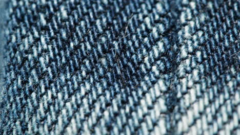 close-up view of denim fabric texture