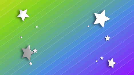 animation of white stars over coloured background