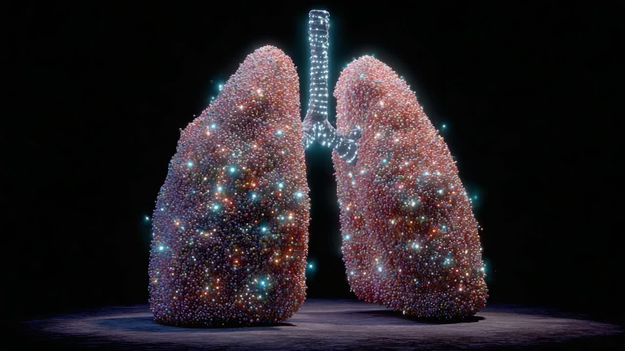 Illuminated Lungs: A Stunning Visual Representation of Human Anatomy Highlighting the Intricate Structures of Lungs and Their Role in the Respiratory System