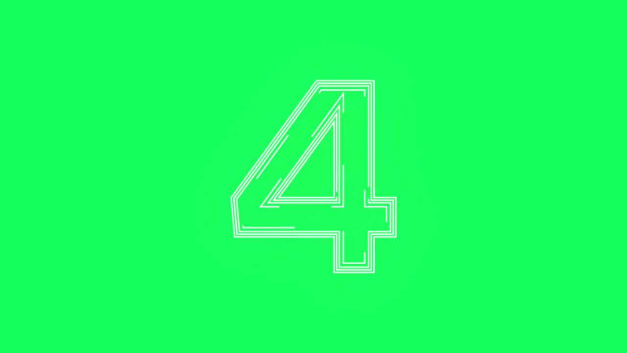 green screen, number four animation