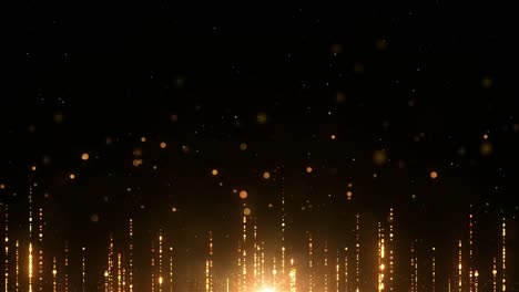 ascending golden glowing particles; seamlessly looping animation background;