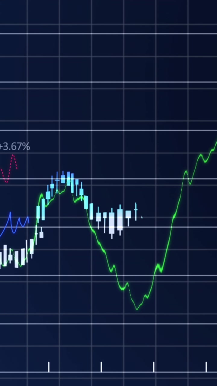 Animazione di elaborazione dati su sfondo blu