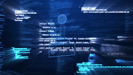 animacja ikony technologicznej nad przetwarzaniem danych w przestrzeni cyfrowej marynarki wojennej