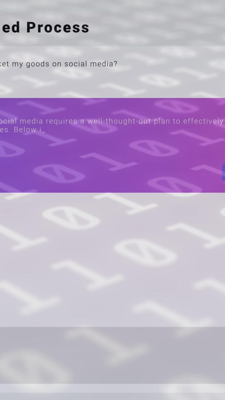 Animation of binary coding and ai chat on white background