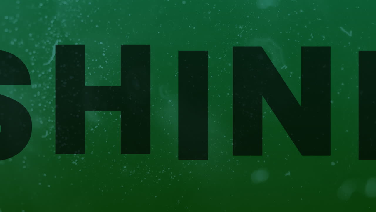 Animation of shine text on green background