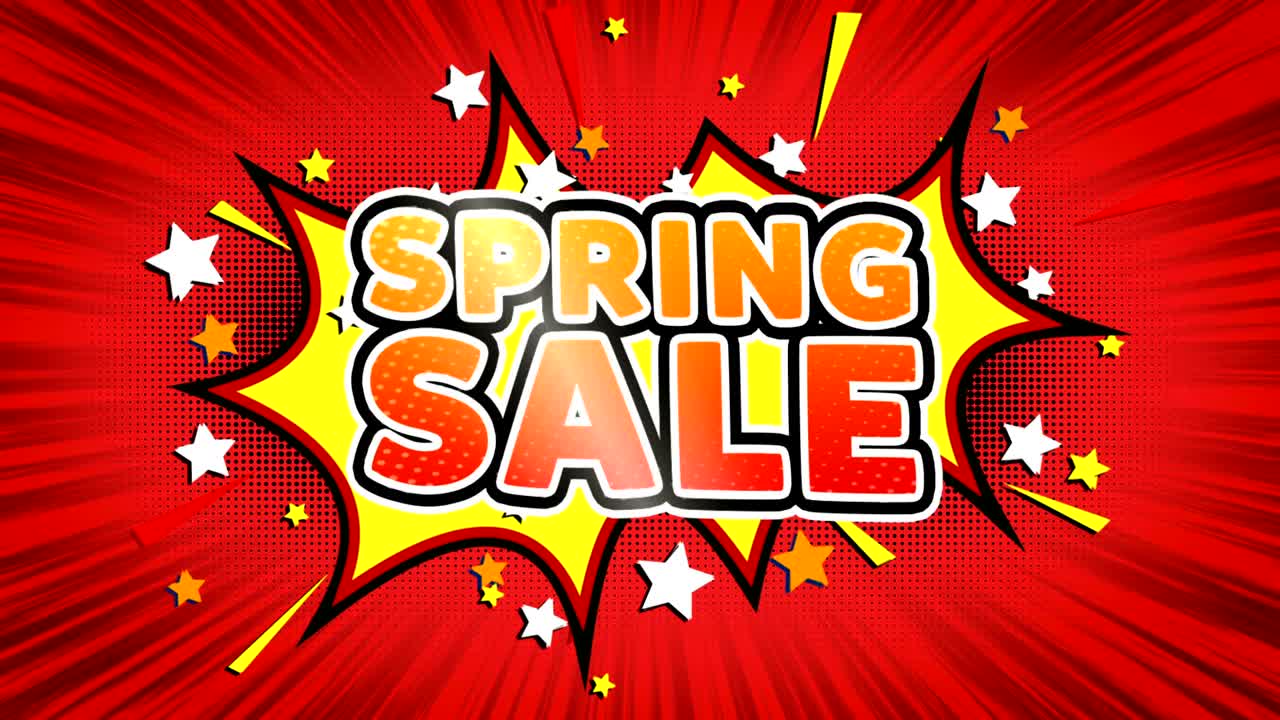 스프링 세일 레트로 만화 버블 시엄리스 루프