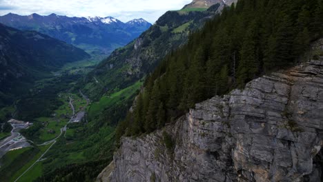 4k Drone View Of Mountain Fold Formations In The Rock In Switzerland