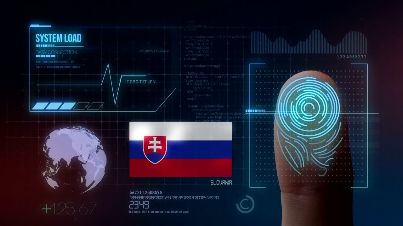 биометрическая система идентификации с помощью отпечатков пальцев. словакия