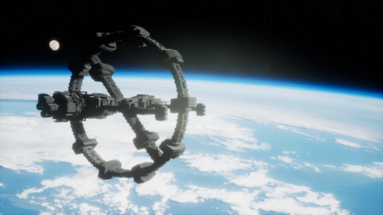 la tierra y la estación espacial iss