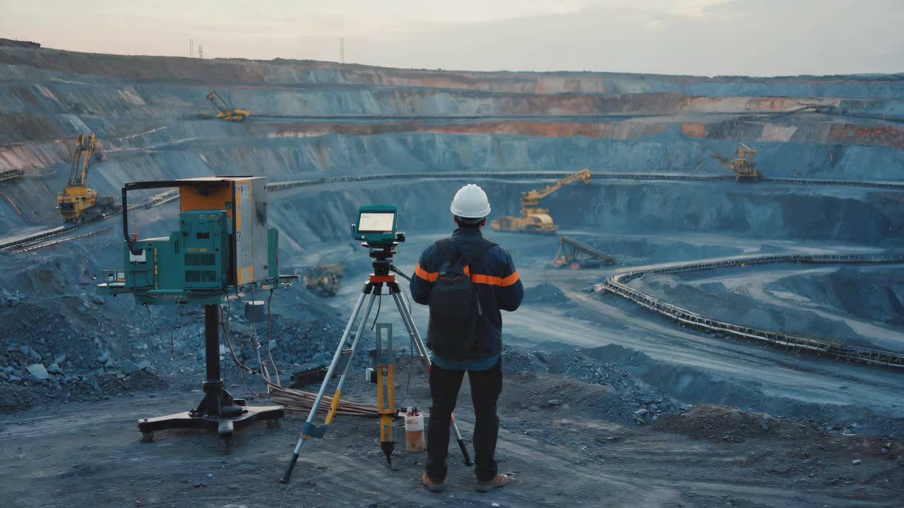 Surveyor at Open-Pit Mine