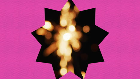 animación de una estrella púrpura sobre chispas brillantes