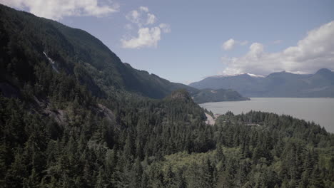 elevated view of spring howe sound from gondola