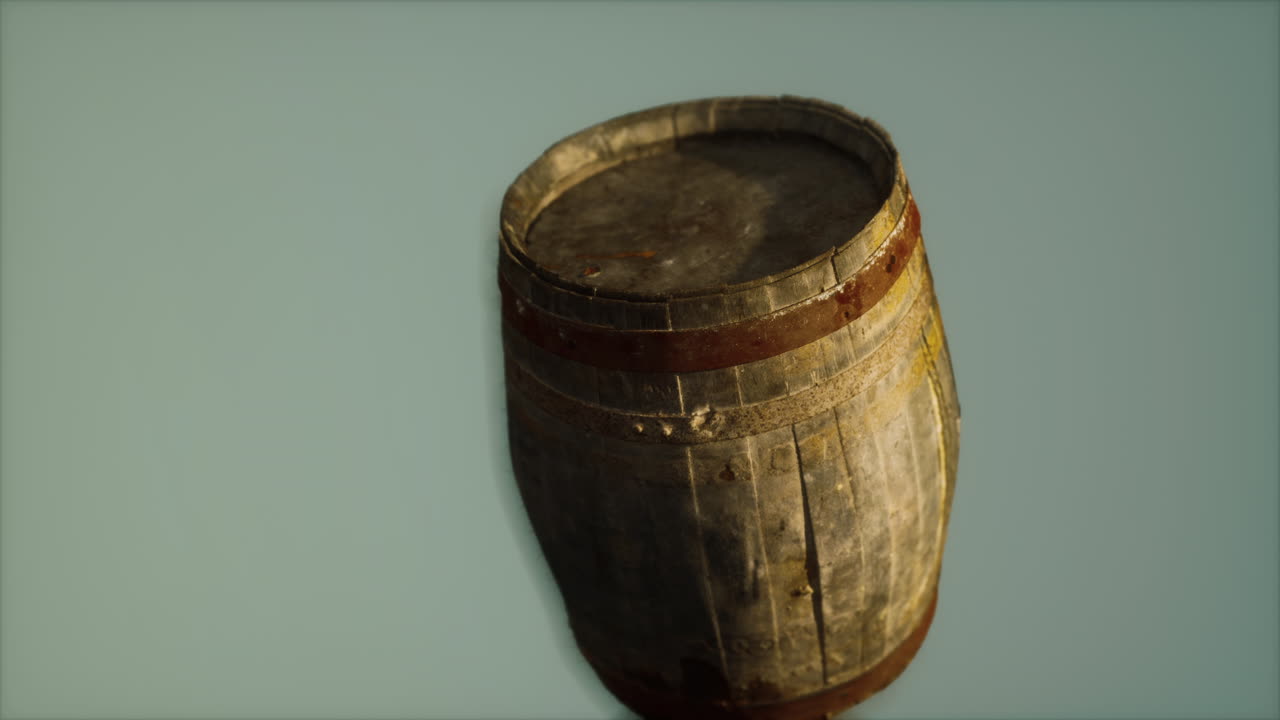 classic old rusted wooden barrel