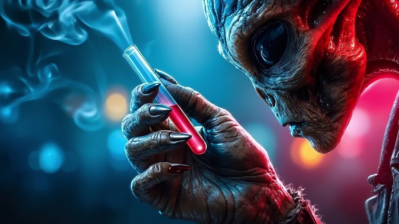 A person holding a glass of blood in their hand