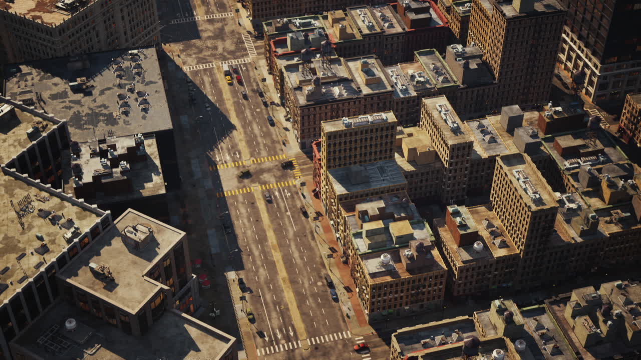 vista aérea de una calle de la ciudad