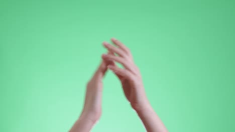 hands on chroma key background