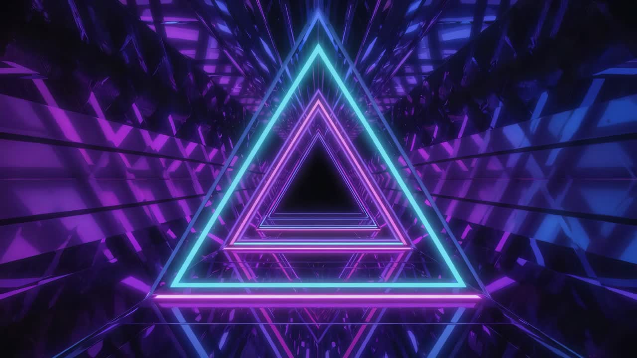túnel de triángulo de neón