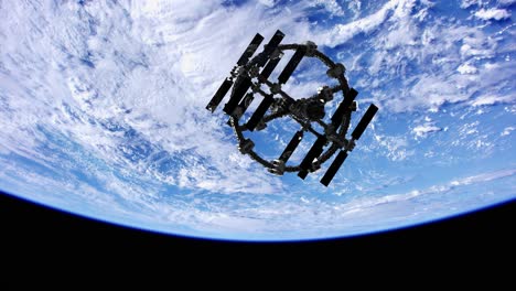 international space station in outer space over the planet earth