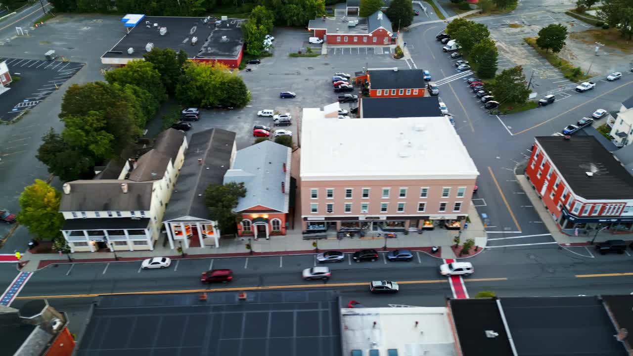 Neighborhood Street - 15 Main St, Lee, MA, USA - Aerial Shot