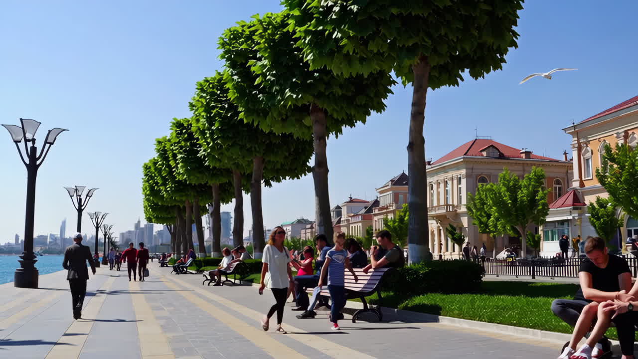 City Promenade on a Sunny Day
