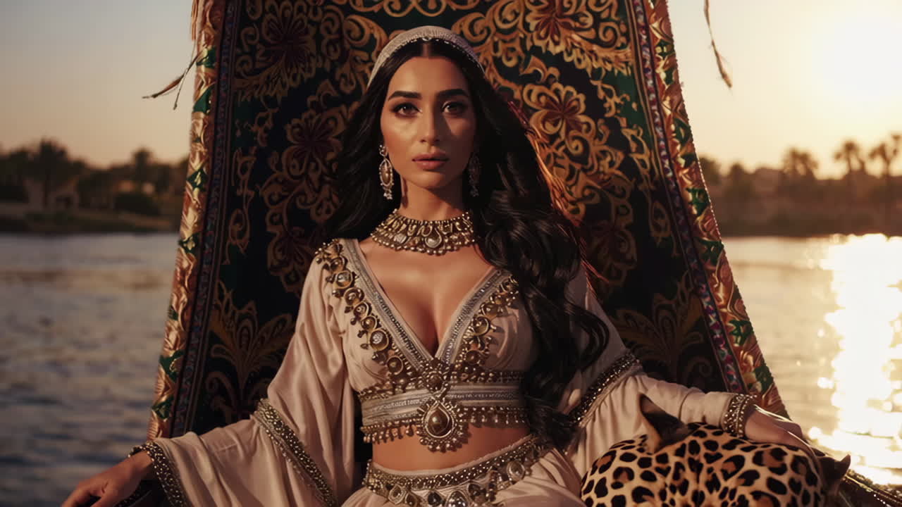 Donna elegante in abito tradizionale mediorientale