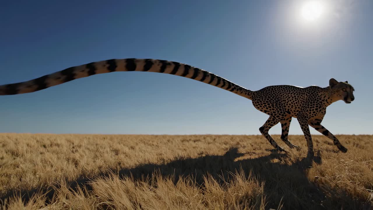 Cheetah Running in a Field
