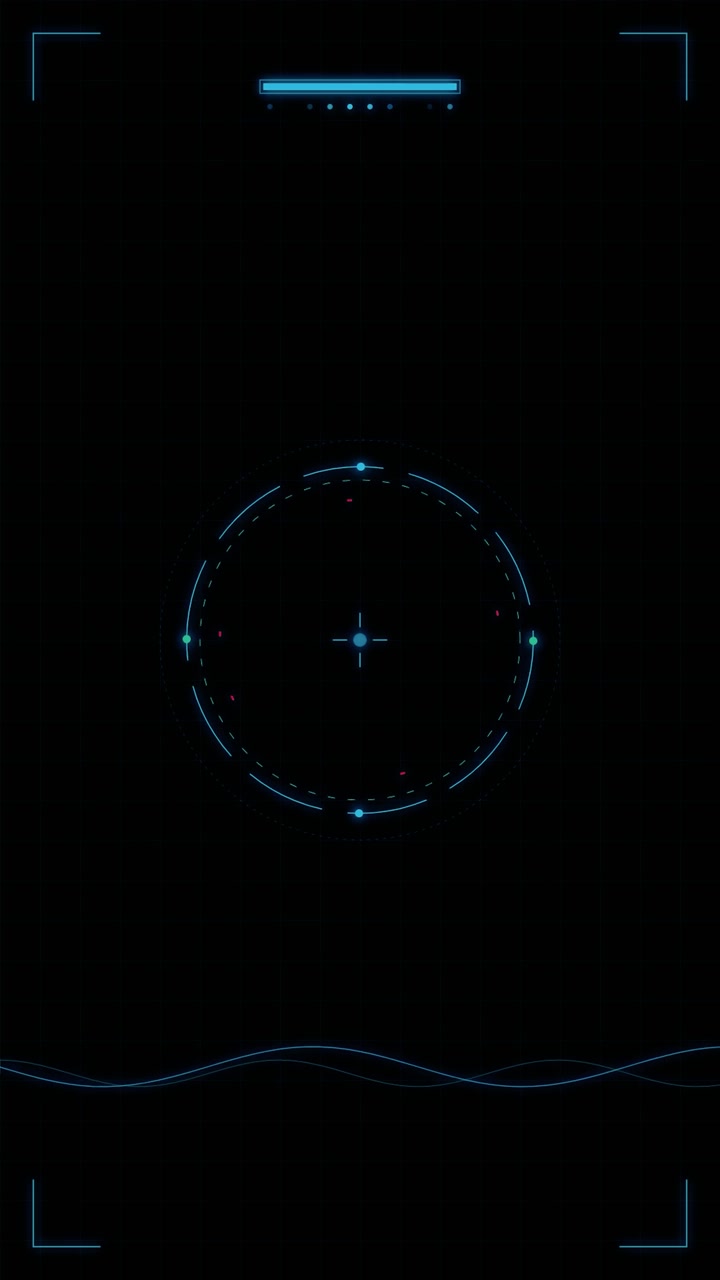 Futuristic Digital HUD Interface with Rotating Circular Target