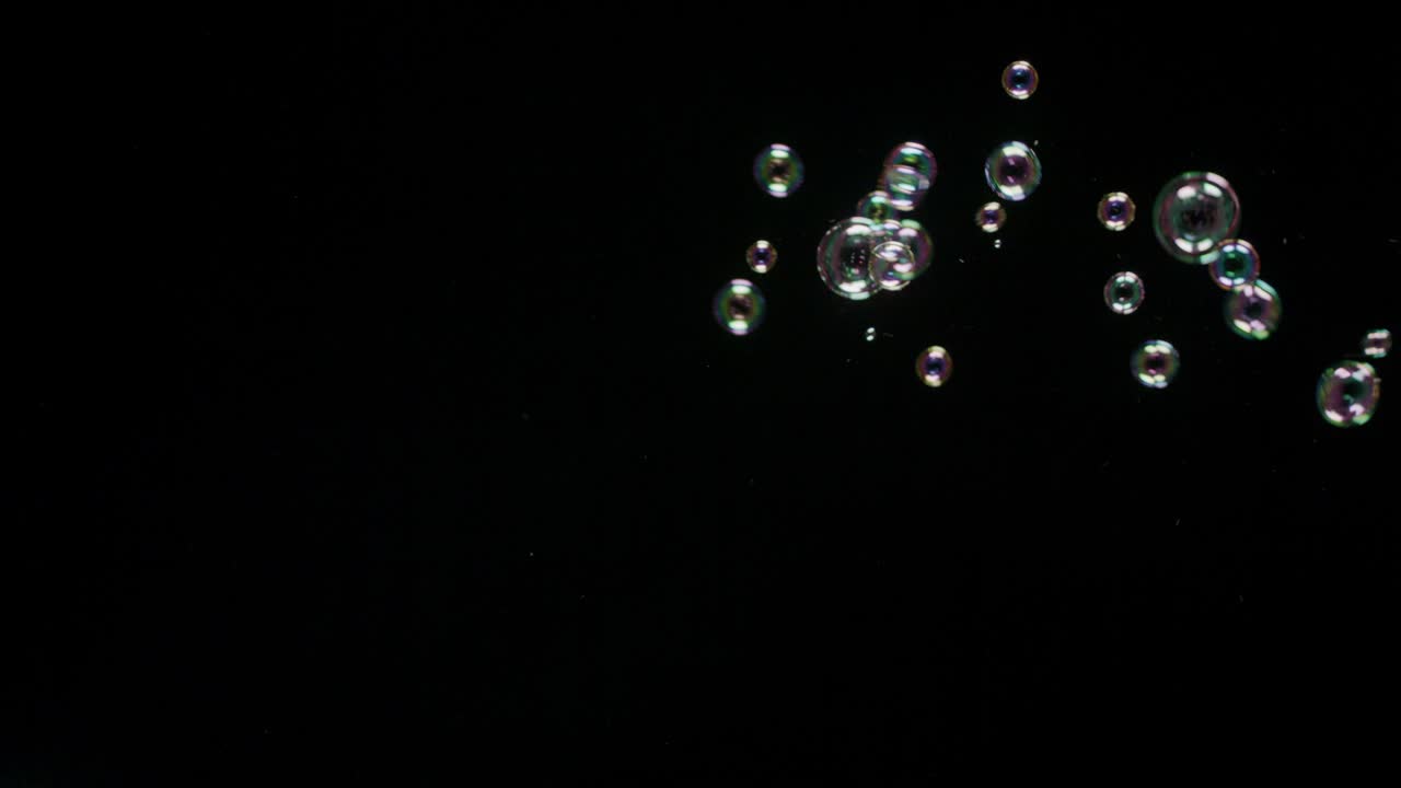 Soup Bubbles Isolated on Black Background