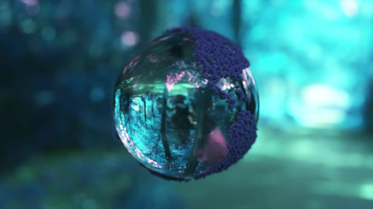 숲 속 의 추상적 인 크리스탈 땅