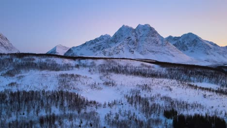 aerial view of beautiful landscape of lyngen alps, norway