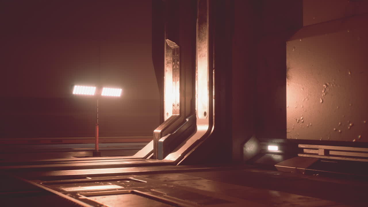 футуристический научно-фантастический космический корабль интерьер коридора