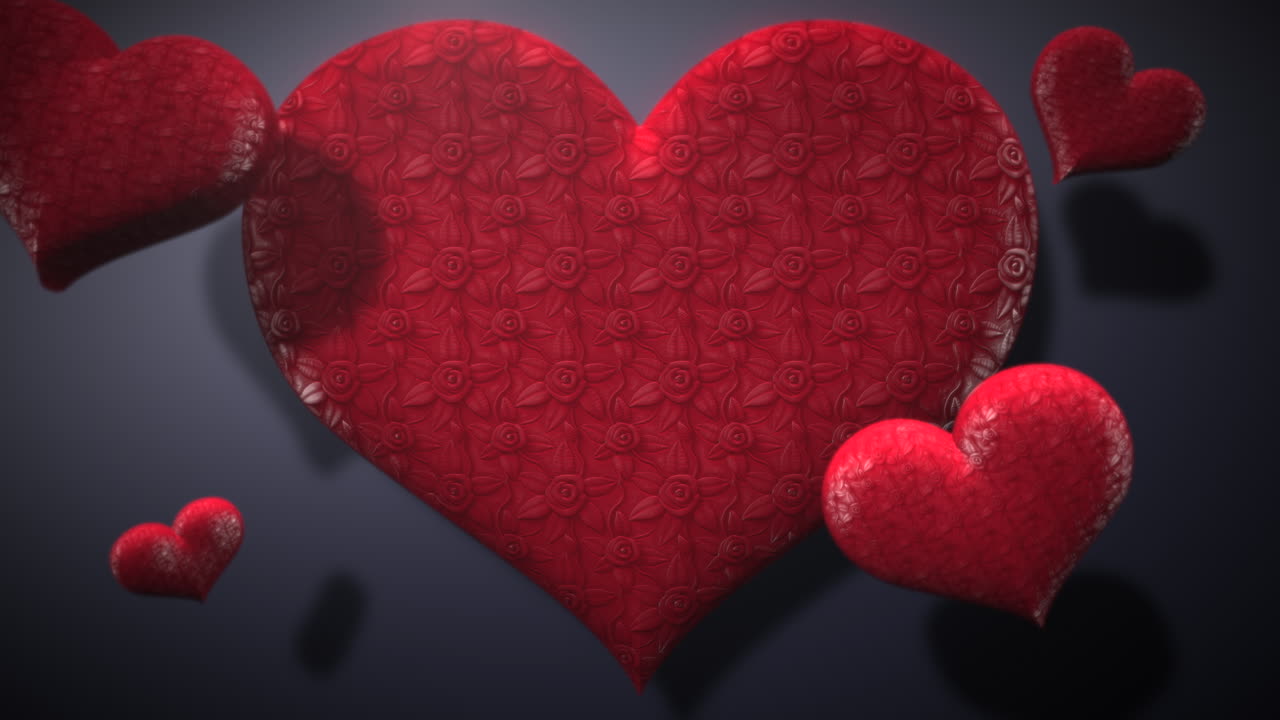 animación primer movimiento corazones románticos en el día de san valentín 37