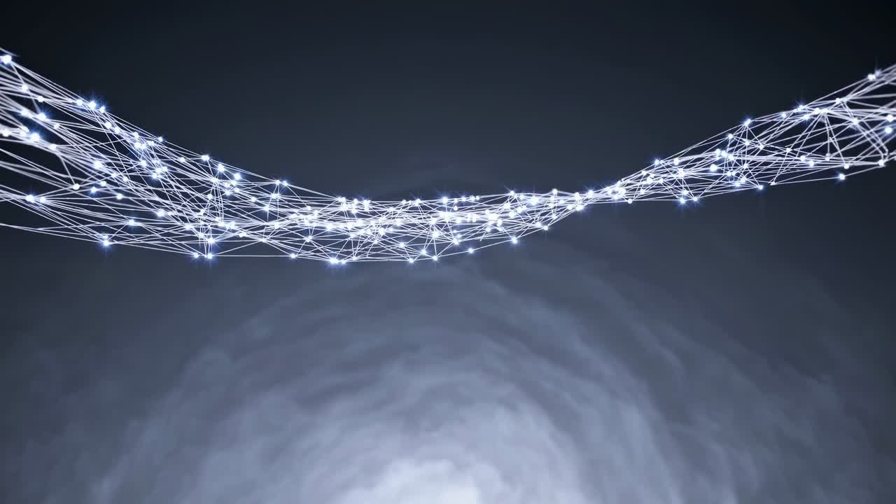 Abstract network of glowing connections
