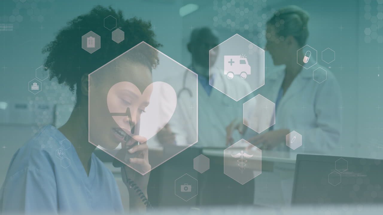 다양한 의사들에 대한 의료 아이콘의 애니메이션