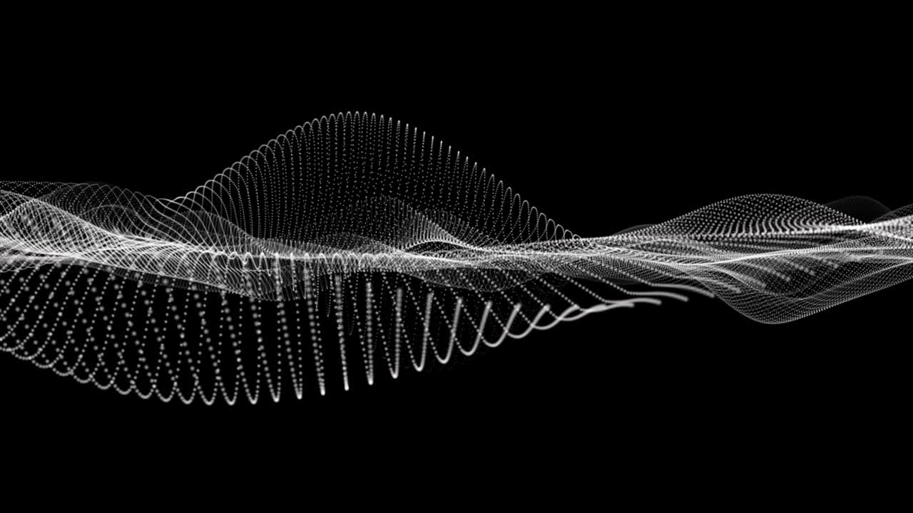 animación mágica con objeto de onda de partículas en cámara lenta, 4096x2304 bucle 4k