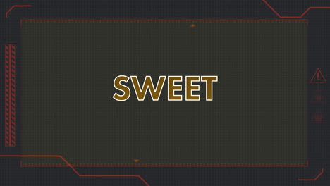 animation of sweet text over digital interface