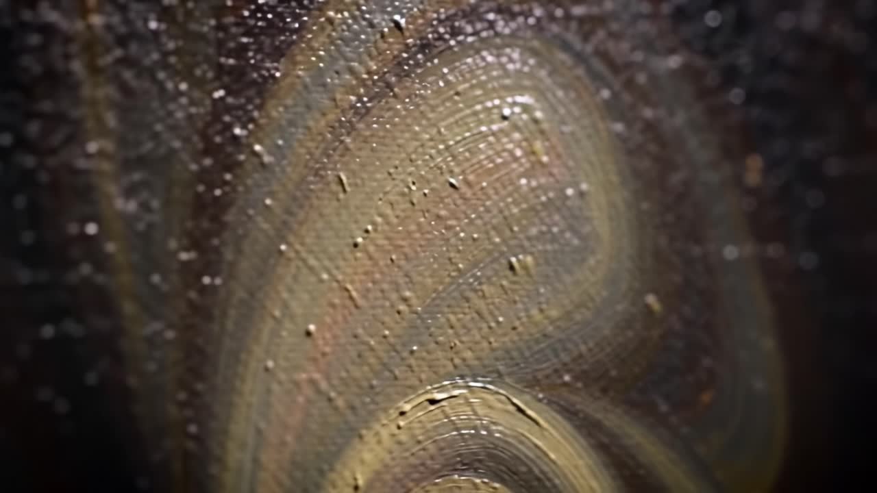 Close-Up Analysis of Oil Paint Texture Revealing Intricate Patterns and Vibrancy in Creative Artwork with Vivid Brushstrokes and Dynamic Color Play