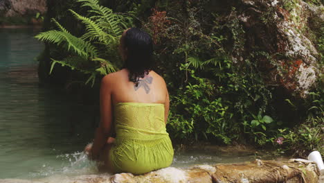 Domincan-Woman-Modeling-and-Swimming-Outdoors-in-the-Dominican-Republic