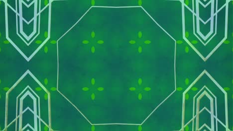 formas caleidoscópicas que se mueven hipnóticamente sobre un fondo verde