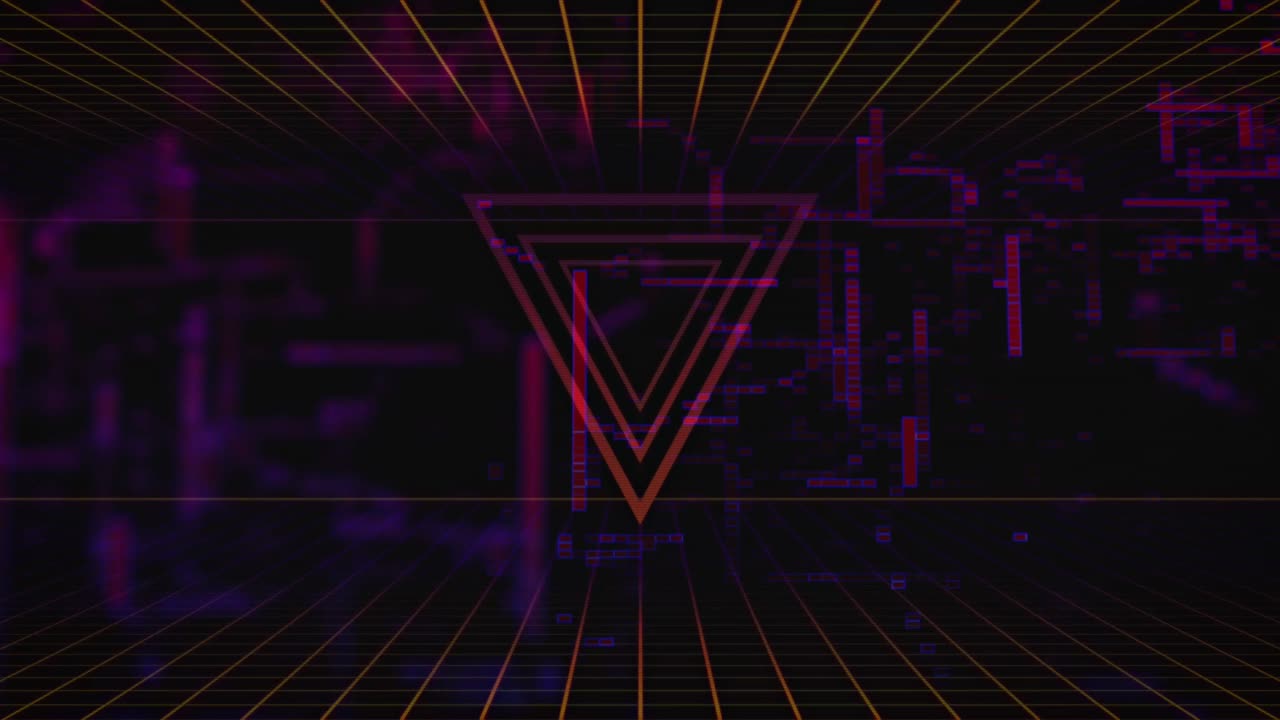 Animation of data processing over black background