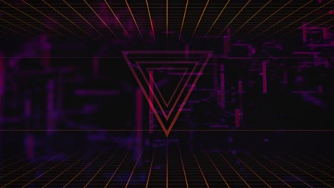 Animation of data processing over black background
