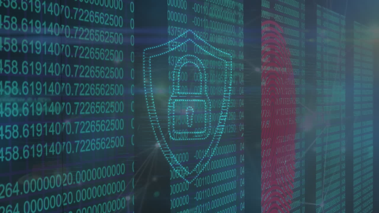 animación del procesamiento de datos a través de un candado