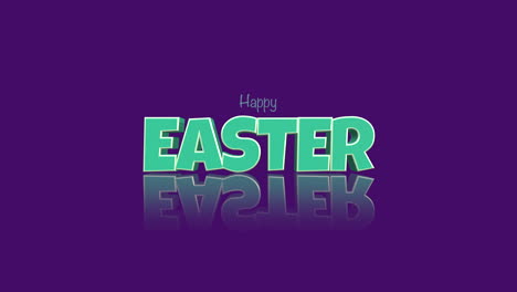 reflective easter greeting vibrant happy easter text on purple background