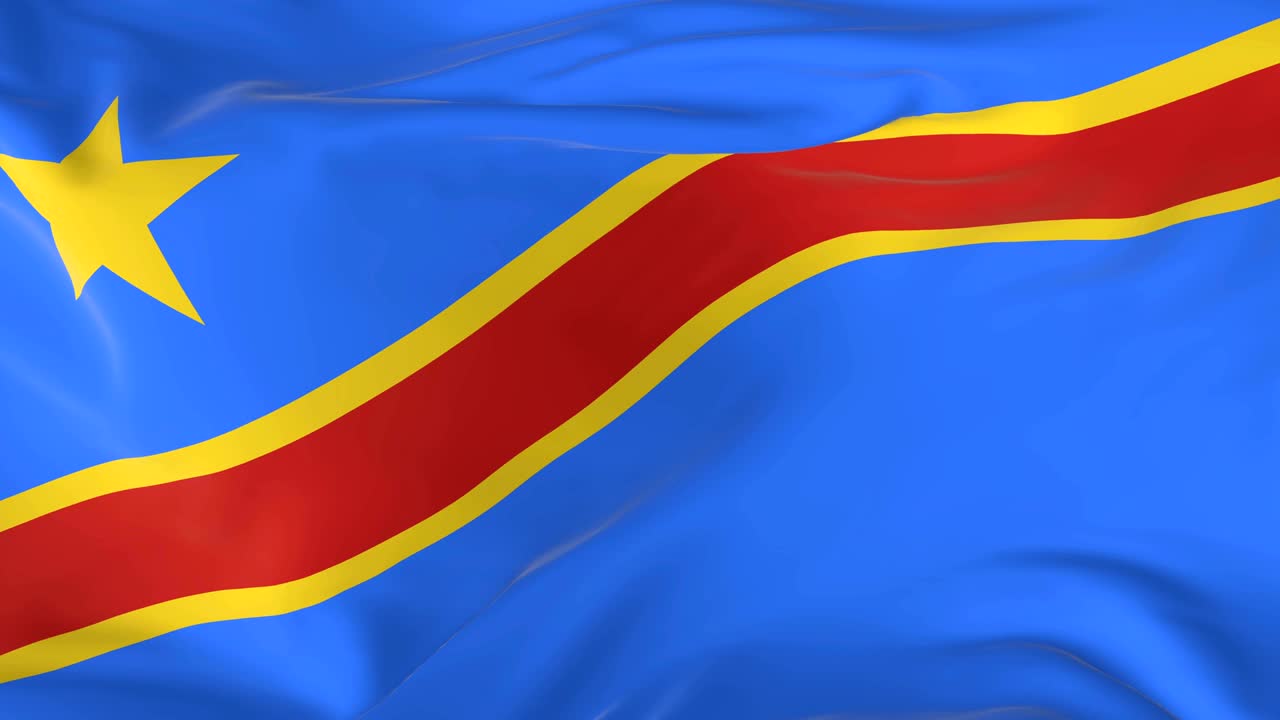 agitando la bandera en bucle como fondo de la república democrática del congo de la