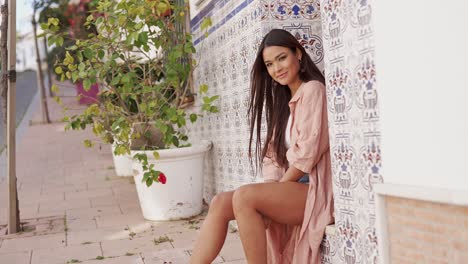 stylish woman outdoors