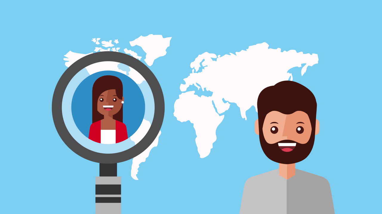 planeta tierra con pareja y ampliación