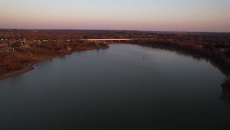 aerial footage of poindexter branch on lake lewisville in texas