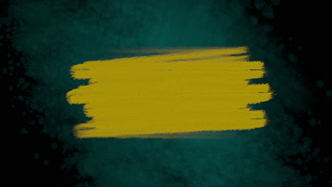 splashing yellow art paint brushes on green gradient