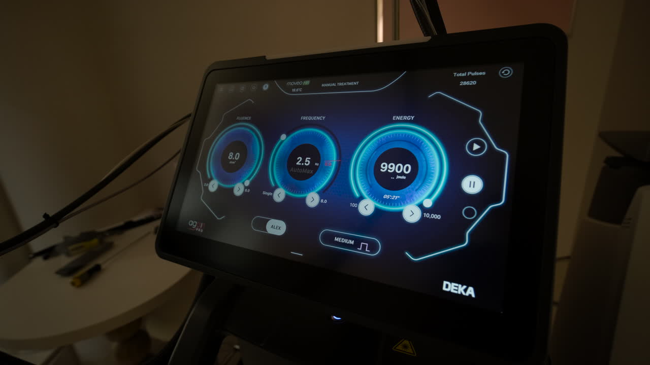 Close-up of Modern Medical Device Digital Control Panel
